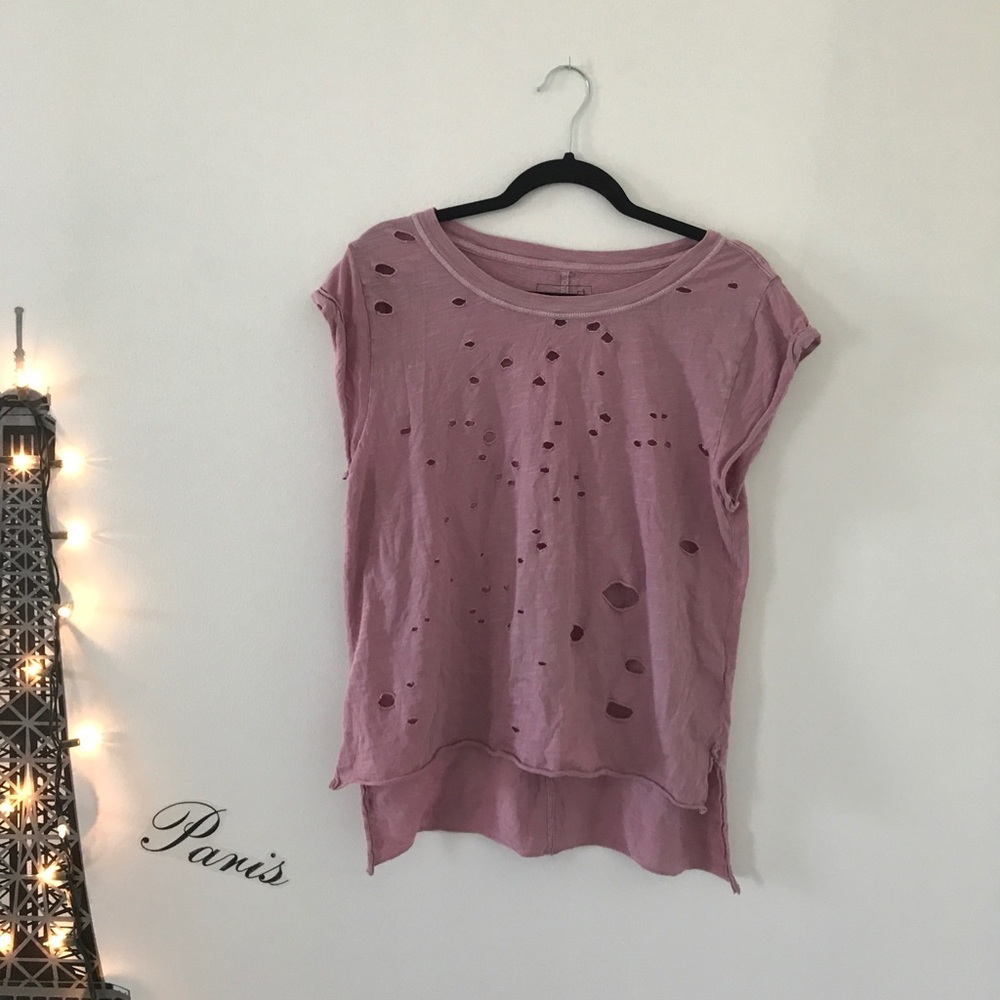 Free People Distressed Shirt